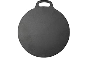 Victoria Cast Iron Pizza Crepe Pan, Dosa, Roti Tawa, Budare, 15 Inch, Black