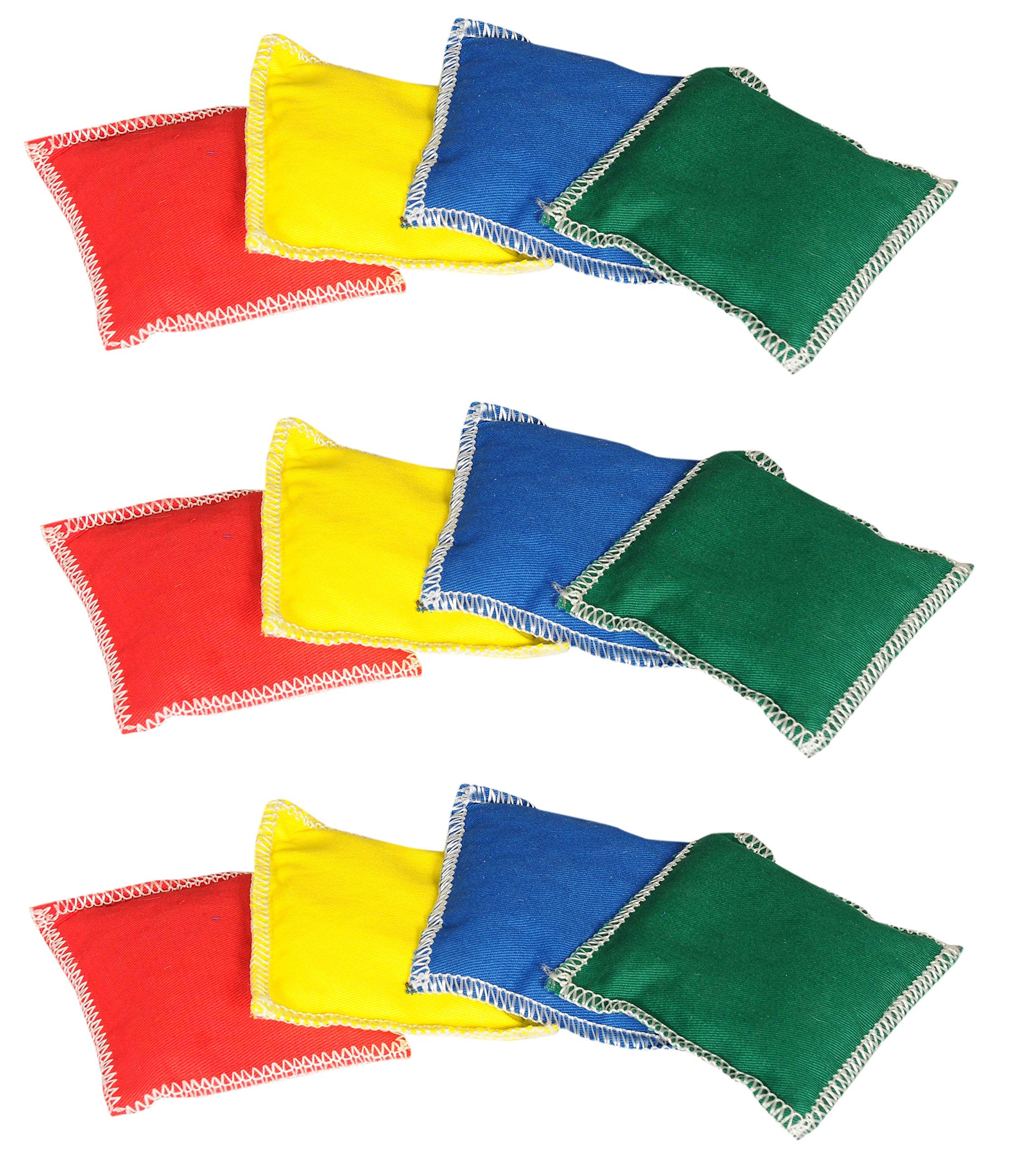 GSI Mini Toy Bean Bags with Superior OverLock Stitching and Premium Cotton Fabric for Hand Toss Games and Kids Fun Activities (Pack of 12)