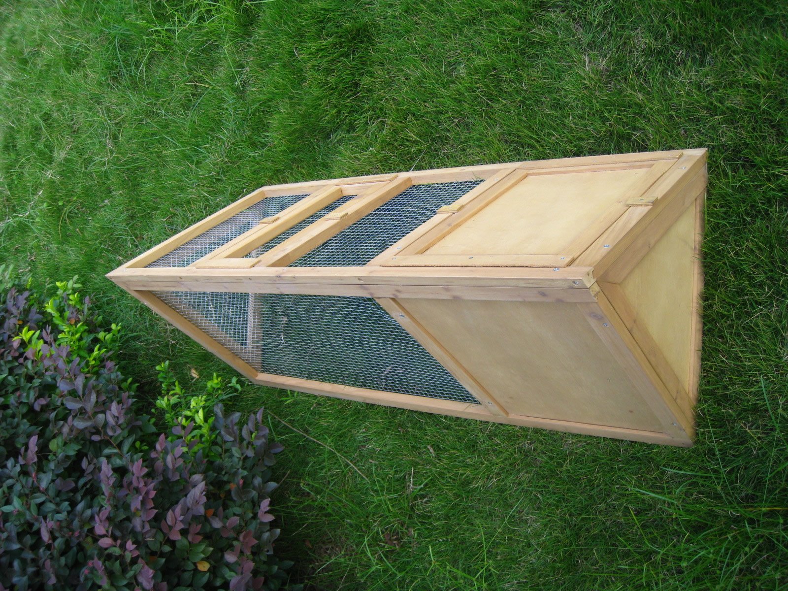 Marko Wooden Outdoor Triangle Rabbit Hutch and Run Guinea Pig Ferret