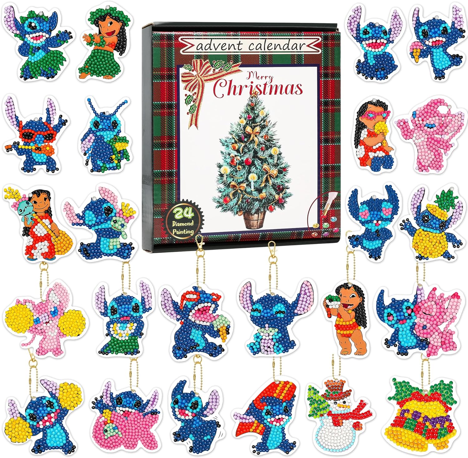 Advent Calendars - 2023 Christmas Advent Calendar 24 Days of Diamond Painting Keychain Kits - Countdown to Christmas for Toddler Kids Boys Teens Xmas Gift