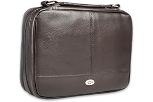 Christian Art Gifts Faux Leather Bible Cover for Men and Women | Ichthus Jesus Fish Emblem Zippered Two-Fold Organizer Case for Bible or Book w/Handle