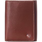 Alpine Swiss Men's Leon RFID Trifold Pocket Wallet – Genuine Leather Wallet for Men, Slim Design with ID Window & Multiple Card Slots, Classic RFID Safe Pocket Wallet in gift box