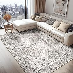 CAPALOCA 8x10 Area Rug Bohemian Rugs with Print