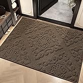 COSY HOMEER Door Mat 32”x48”,Absorbent Dirt Trapper Entryway Rugs,Non-Slip Welcome Mat,Washable Entry Rugs,Low Pile Doormat for Front Back Door,Wet Shoes & Paws,Brown