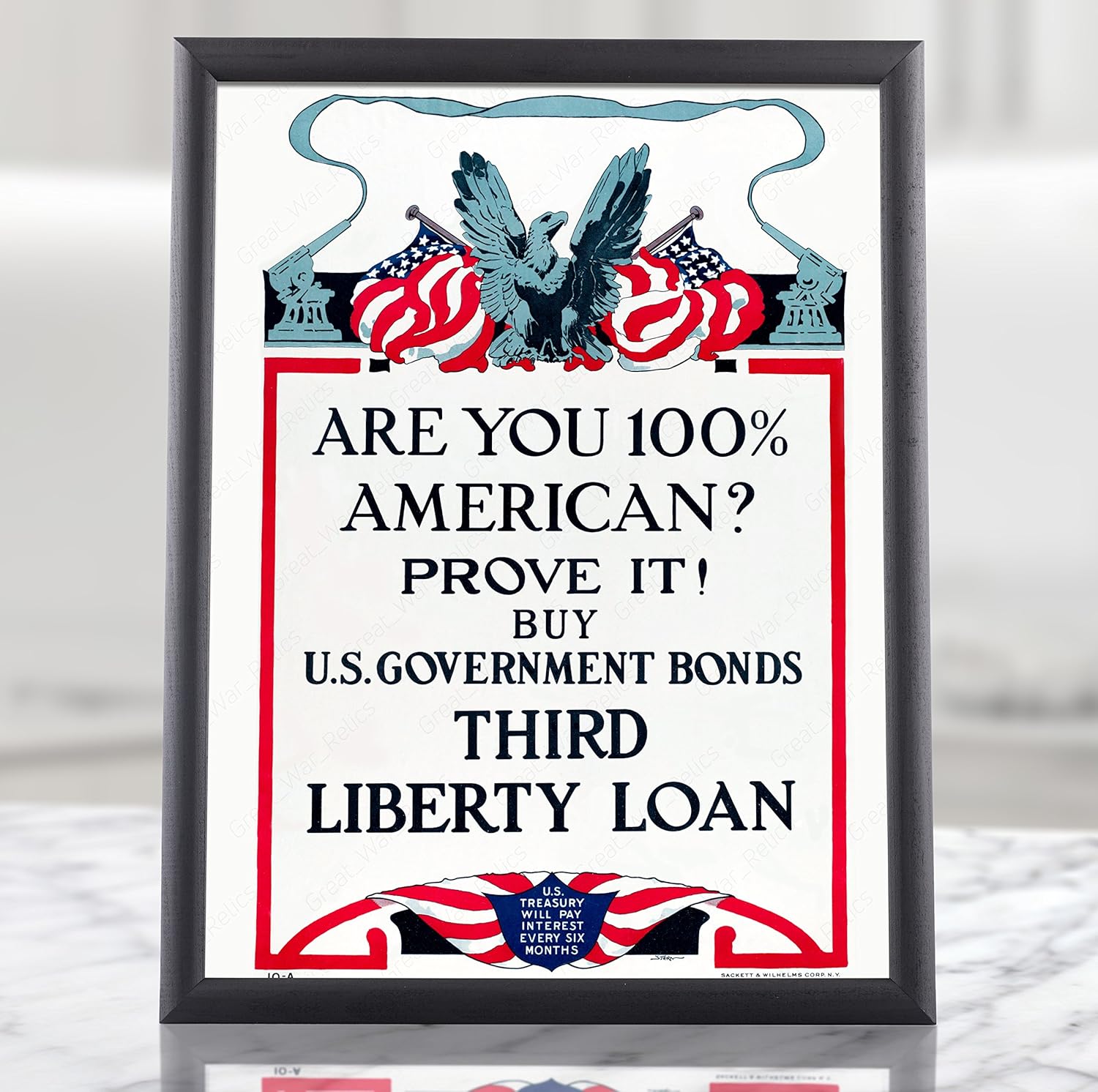 Amazon Com Upcrafts Studio Design Ww1 American Patriots Poster Propaganda Reproduction Are You 100 American Prove It 8 3x11 7 Black Wood Frame Safety Glass Posters Prints