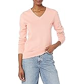 Amazon Essentials womens 100% Cotton Long-sleeve V-neck Sweater