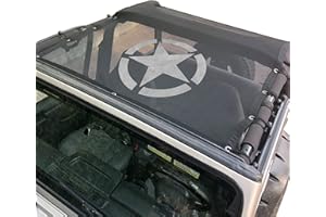 sukemichi TJ Bikini Top Sunshade Mesh Top for Jeep Wrangler TJ Accessories 1997-2006, Blocks UV, Wind, Noise, Star