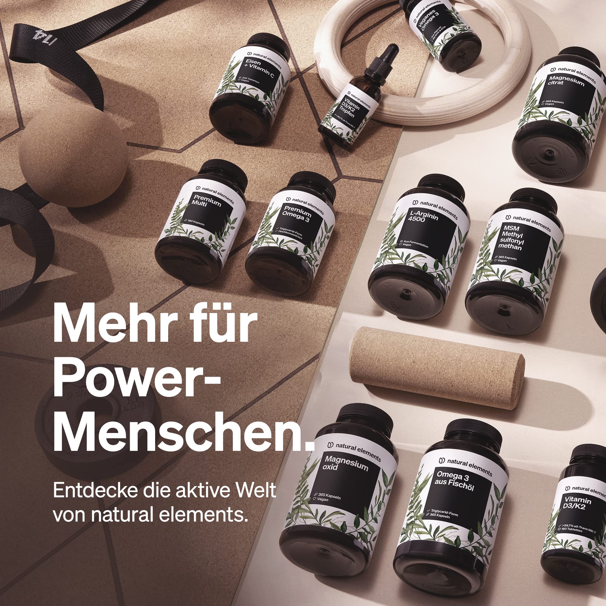 natural elements Magnesium Komplex - Premium: Aus 5 hochwertigen Verbindungen - 400mg elementares Magnesium pro Tagesdosis - Laborgeprüft, vegan, hochdosiert 7