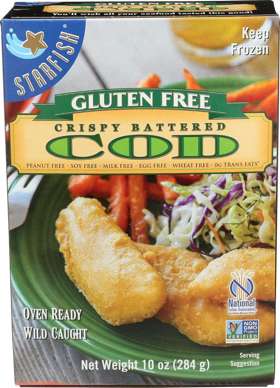 Starfish, Crispy Battered Cod, 10 oz (Frozen)