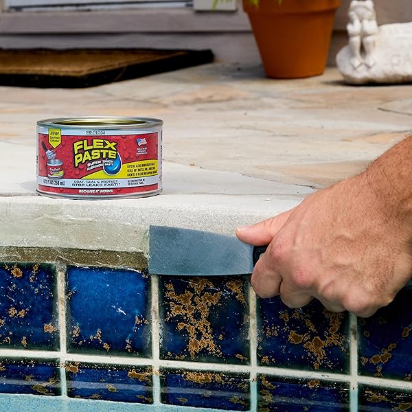 FLEX PASTE, WATERPROOF PAINTABLE PUTTY, SPACKLE SEALANT, FILL GAPS CRACKS HOLES – BLOCK OUT WATER AND AIR – UV RESISTANT – WALLS, DRYWALL, EPDM, CONCRETE, ROOF, RV REPAIRS, CLEAR, HALF-QUART