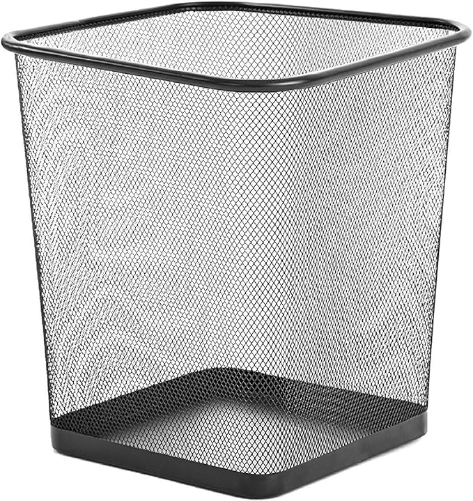 Zuvo Mesh Wastebasket Metal Wire Garbage Trash Can for