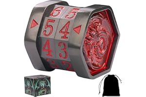 UONUOT MTG Life Counter MTG Metal MTGs Commander Life Counter Wheel, No Installation Required Gift Box Packaging Suitable for Board Games, Card Games, Compatible with MTGs and TTRPG(Black Nickel_Red)