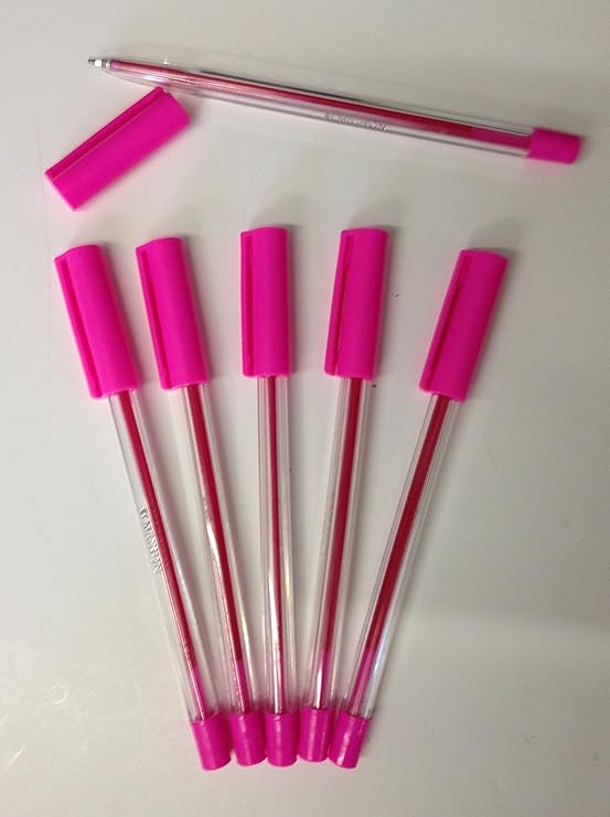50x PINK MICRON BALLPOINT PENS. MEDIUM POINT PINK BIROS Amazon.co.uk
