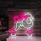 Poodle Dog Neon Lights - Cute Animal Neon Sign for Bedroom, Kids Room, Art Wall Decor - Pink Neon Light Birthday Gift for Dog Lovers
