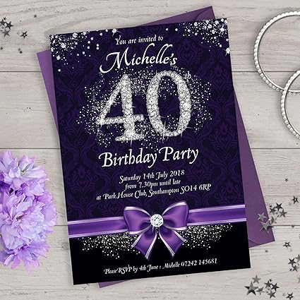 40 Compleanno O Personalizzare Biglietti Dinvito Per Feste