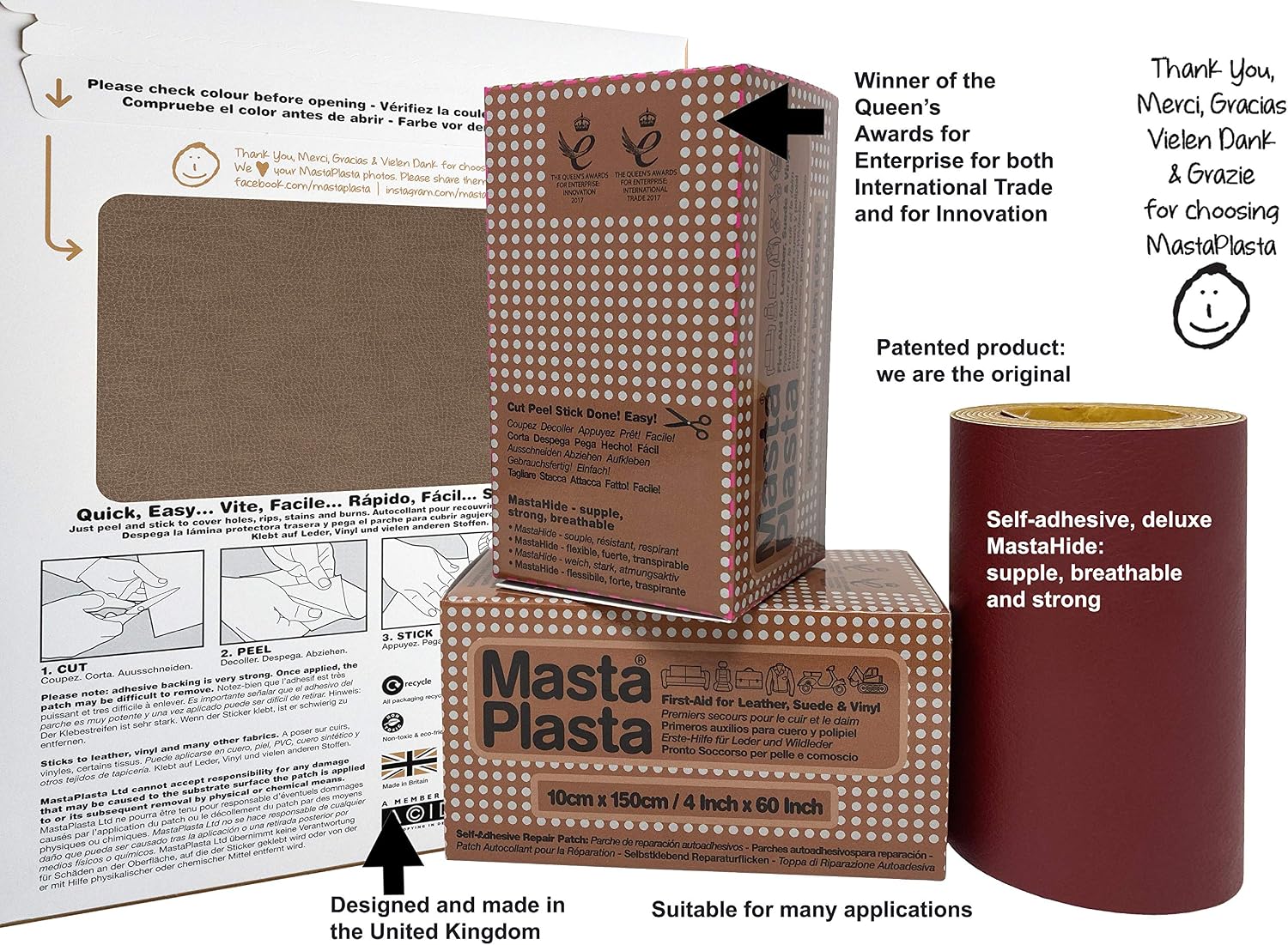 The Original All-in-One Leather Repair Kit by MastaPlasta. Self Adhesive Leather Repair Patch for Sofas - Image 3