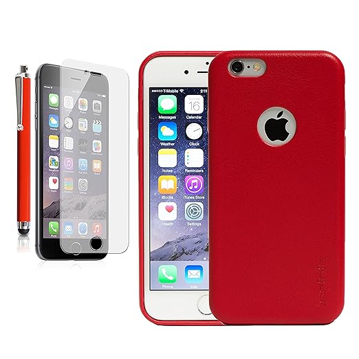 Amazon.com: iPhone 6s Case Genuine Leather Hard Back Case Slim Fit ...