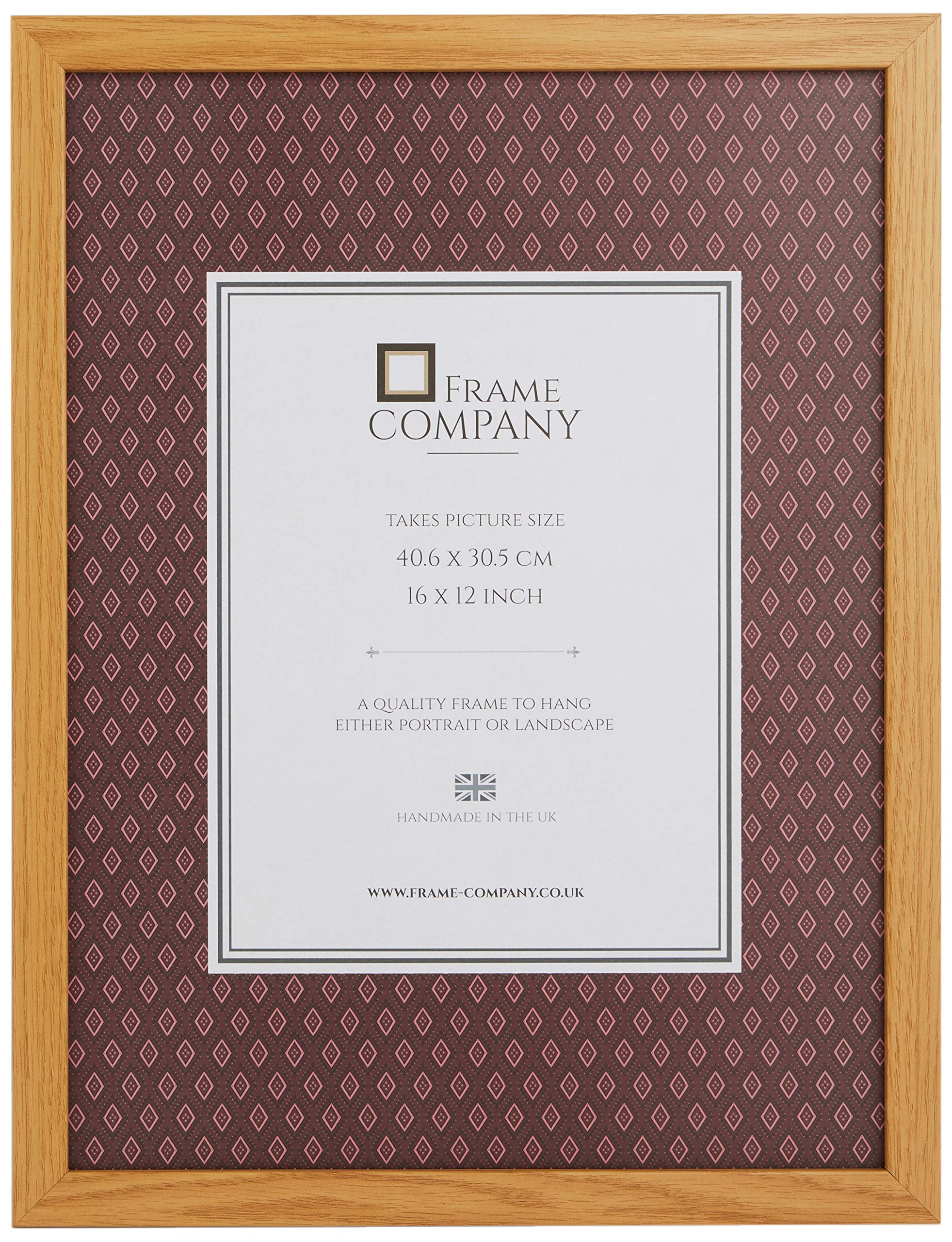 Frame Company Allington Beech Frame 16x12 inch, Glass
