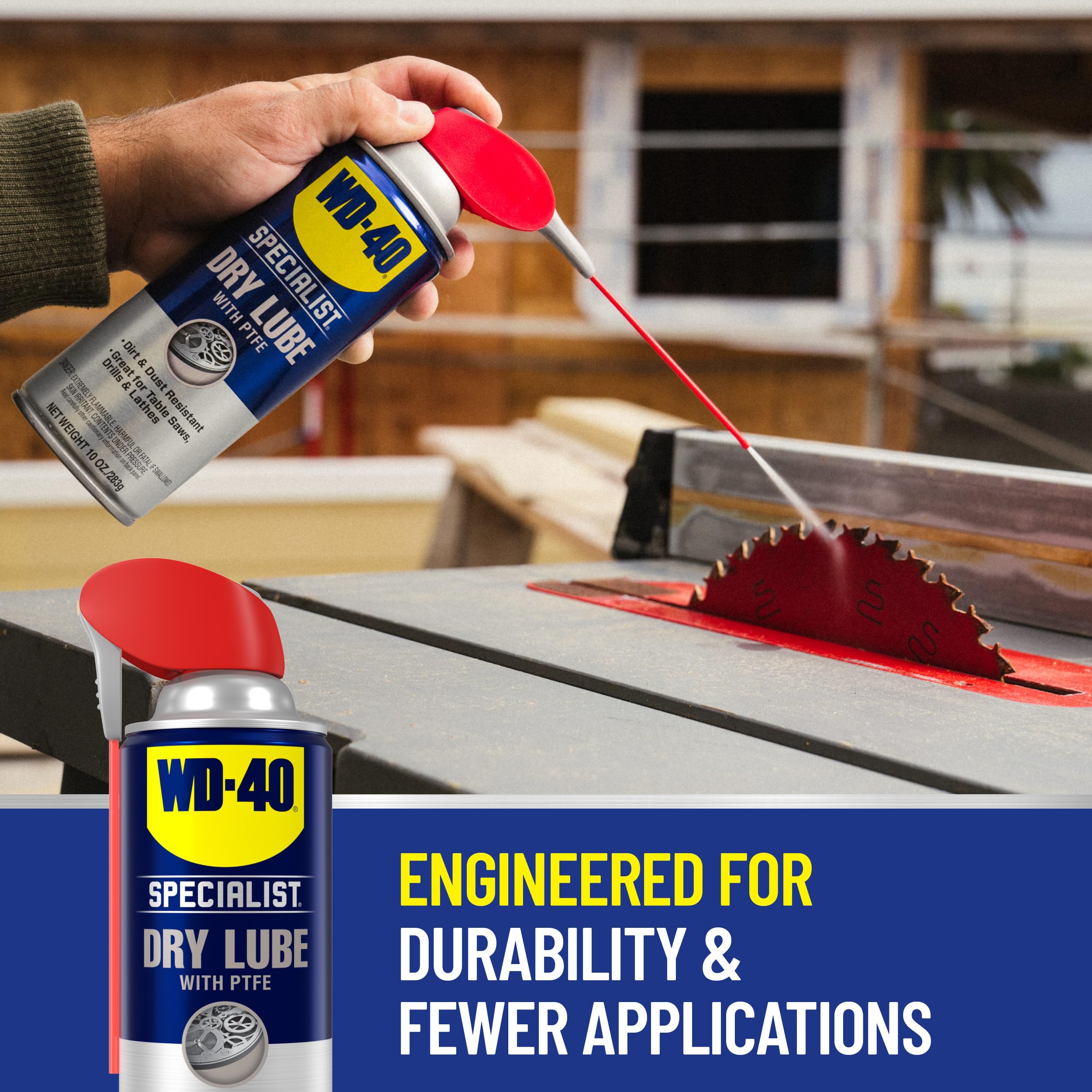 WD-40 Specialist Dry Lube with SMART STRAW SPRAYS 2 WAYS, 10 OZ
