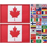 JBCD 2 Pack Canada Flag Patch Canadian Flags Tactical Patch Pride Flag Patch for Clothes Hat Patch Team Military Patch