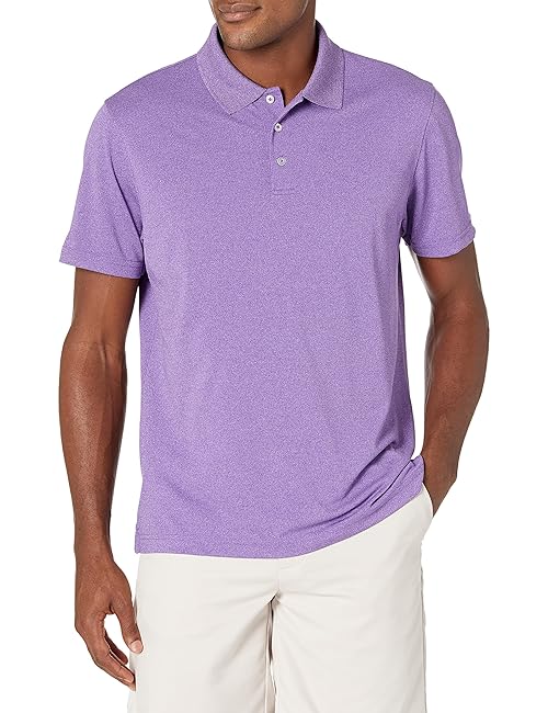 Amazon Essentials Men's Golf Polo Shirt, Short Sleeve, Slim-Fit, Quick-Dry, Purple Heather, XX-Large