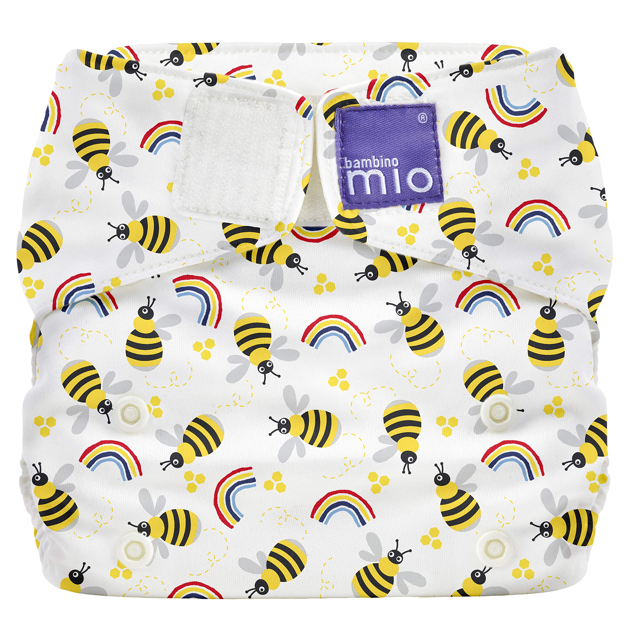 Bambino Mio, Miosolo Classic All-in-One Reusable Nappy, Eco Chemical Free Nappy (Honeybee hive, One Size)