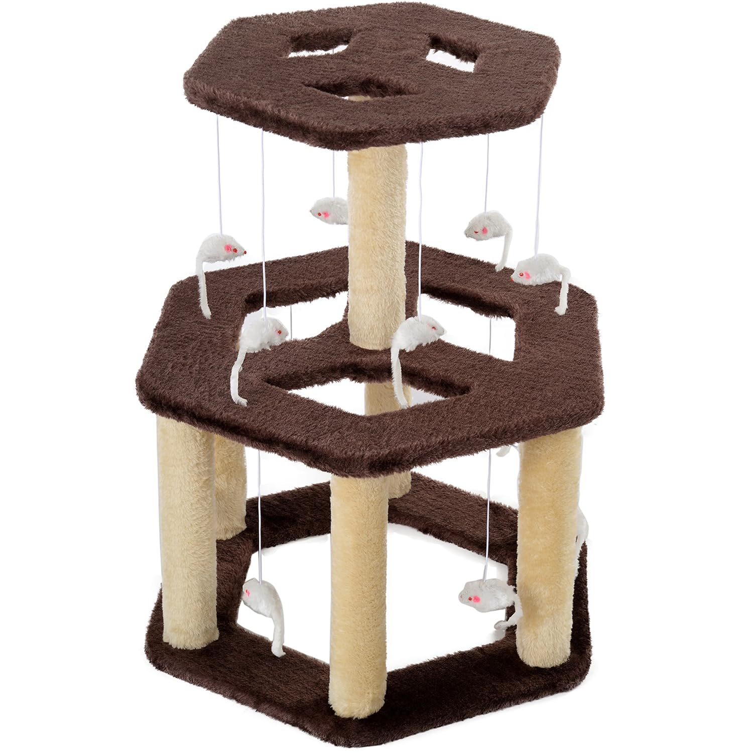 Mool Deluxe 2 Tier Cat Activity Centre and Scratching Tree/ Post with