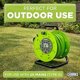 Status 4 Socket Cable Reel 25m Green 13A Outdoor Extension Lead view 3