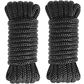 Ciweisah Boat Dock Lines 2 Pack 1/2" x 20FT Boat Lines Nylon Marine Rope for Boats Double-Braided Bumper Rope Boat Lines for Docking Boat Lines Dock Ties