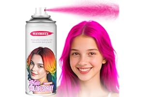 WAYBESTY Temporary Hair Color Spray, Washable Pink Hair Spray for Women, Men, Kids, One-Day Hair Color Wax Dye, Natural Hair Spray Hair Strong Style for Cosplay, Party, Halloween (Pink 120ml)