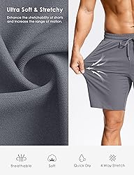 Men's Workout Shorts with Zipper Pockets 7 Inch