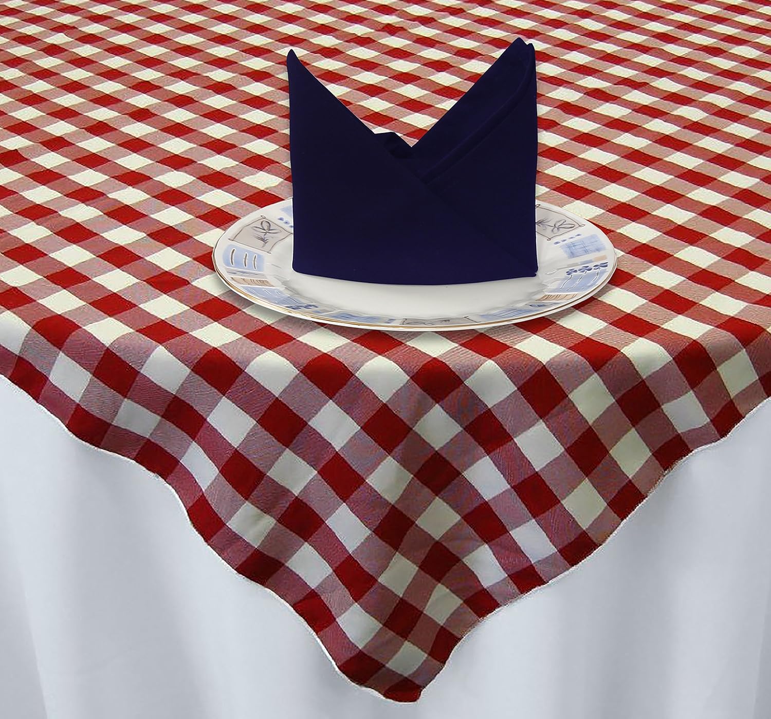 Excellent Deals Cloth Napkins (12 Pack, Blue), 18 x 18 inches Fabric Napkins, Poly-Cotton Dinner Napkins - Durable Restaurants Napkins - Easy Clean Washable Banquets Napkins.: Kitchen & Dining