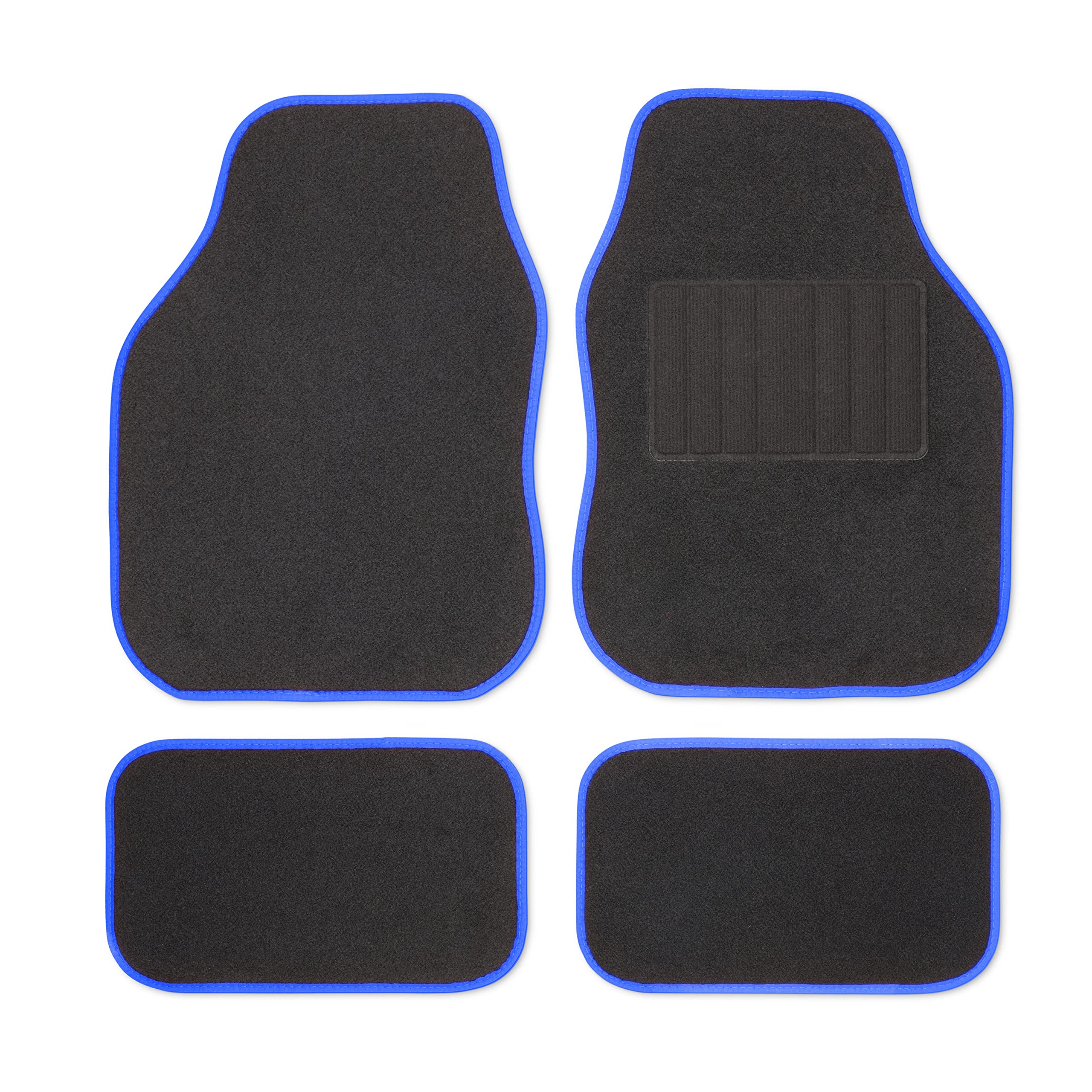 Safe Travel 27551 Universal Car Mats, Right Hand Drive (RHD), Welded Heel, Blue Binding