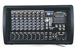 GTDAUDIO GTD Audio 8 Channel Professional Audio Powered Mixer Power Amp DJ Amplifier, USB, EQ, Effect