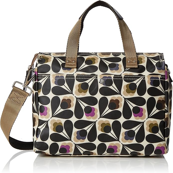 Orla Kiely Womens Matt Laminated Sycamore Seed Small Zip Messenger