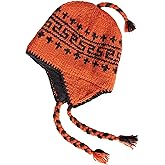 Hand Knit Sherpa Wool Hat with Micro Fleece Lining and Ear Flaps, Handmade Winter Toque, Christmas Beanie, Made in Nepal