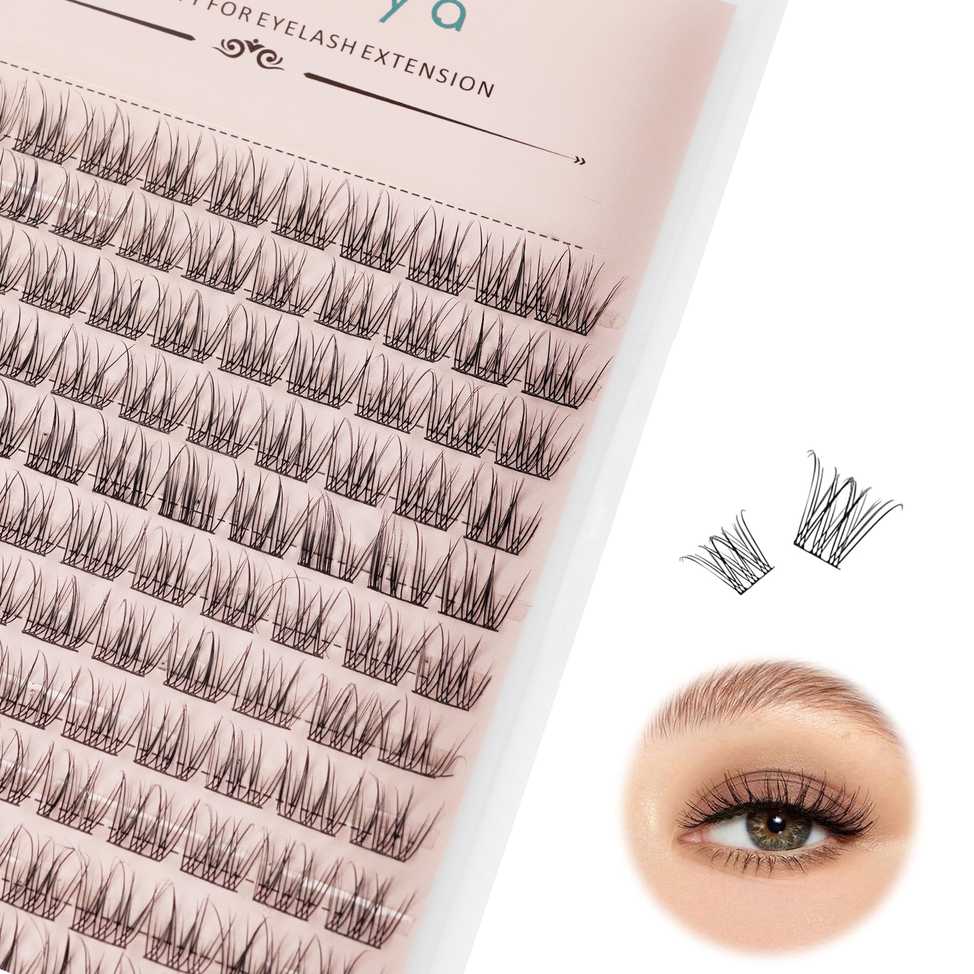YOONOYA Wispy Cluster Lashes 144 Pcs 11 mm Natural Individual Eyelashes C Curl DIY Cluster Eyelash Extensions Thin Eyelashes Customize Your Look at Home for Beginners (QF-11mm) — image 1