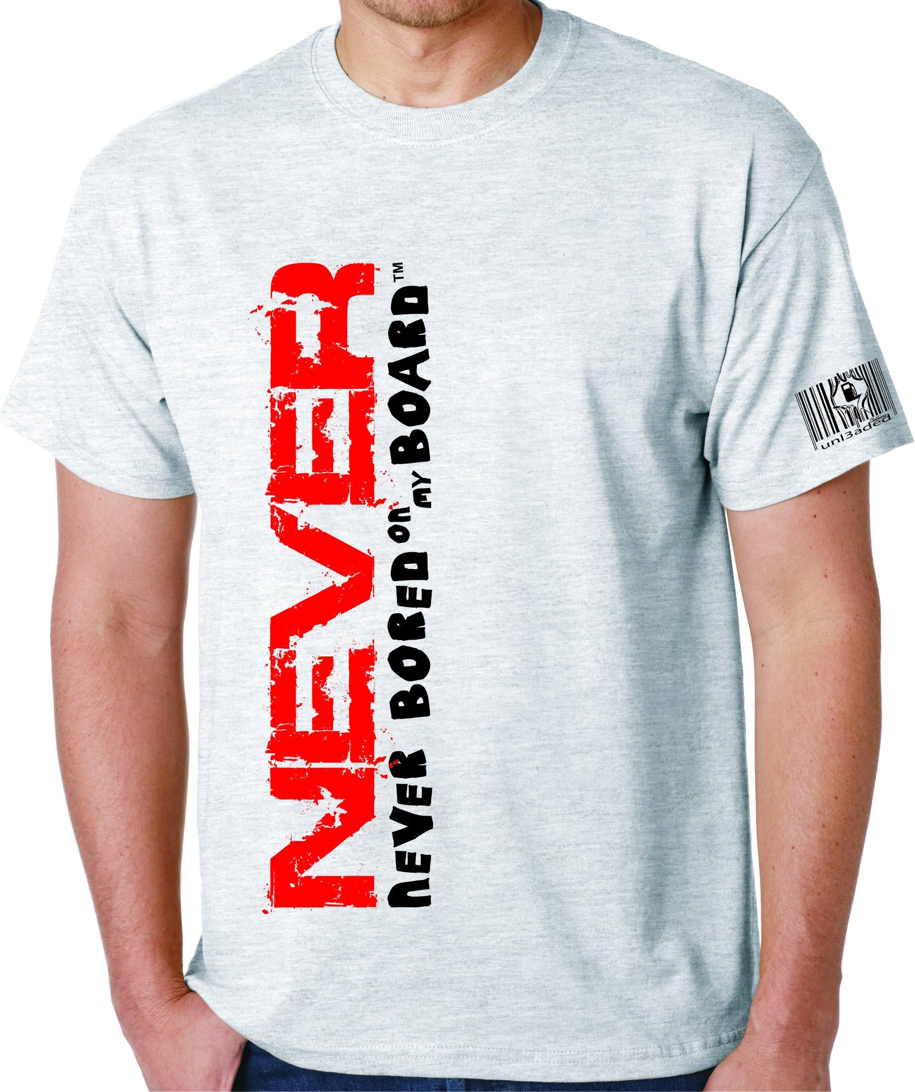 Unleaded Never' Never Bored T-Shirts for Skateboard Longboard and Surf