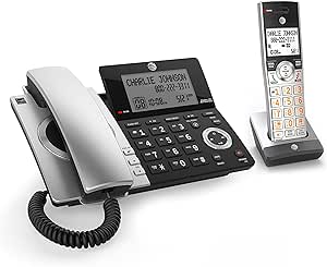 At T Cl84107 Dect 6 0 Expandable Corded Cordless Phone With Smart Call Blocker Black Silver With 1 Handset Amazon Ca Office Products