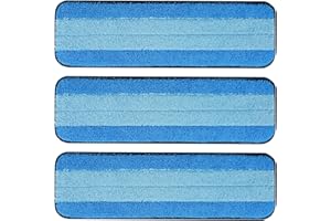 3 Pack Microfiber Cleaning Pads for Bona Mop, Safe for Hardwood and Hard-Surface Floors, Reusable Microfiber Mop Pads for 18 Inch Mop, No Residue, Super-Absorbent, Over 500 Machine Washes, Mr. Scrub