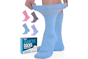 Doctor's Select Bamboo Viscose Diabetic Socks Women - 4 Pairs Crew Womens Diabetic Socks Size 6-9