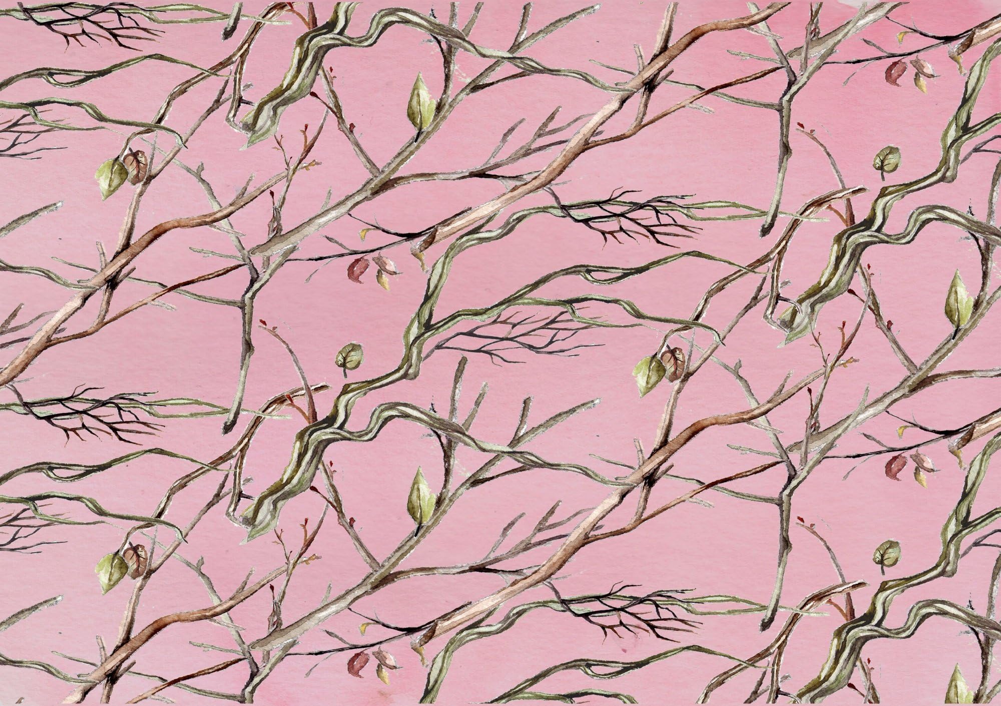 Camouflage Wrapping Paper - PINK CAMOUFLAGE - 5 Sheets, 20" x 28" - Pink Camouflage Party Supplies