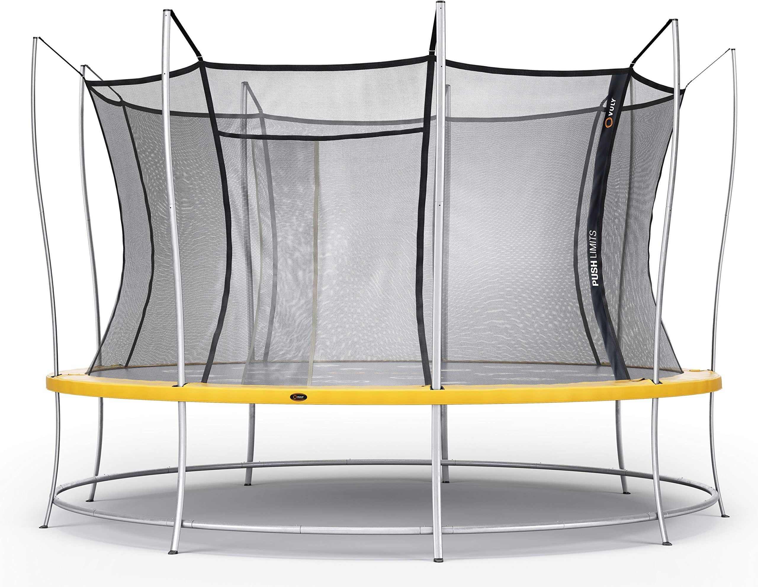 Vuly Lift Trampoline with Double-Sided Safety Pads, Enclosure, and Self-Closing Door (Multiple