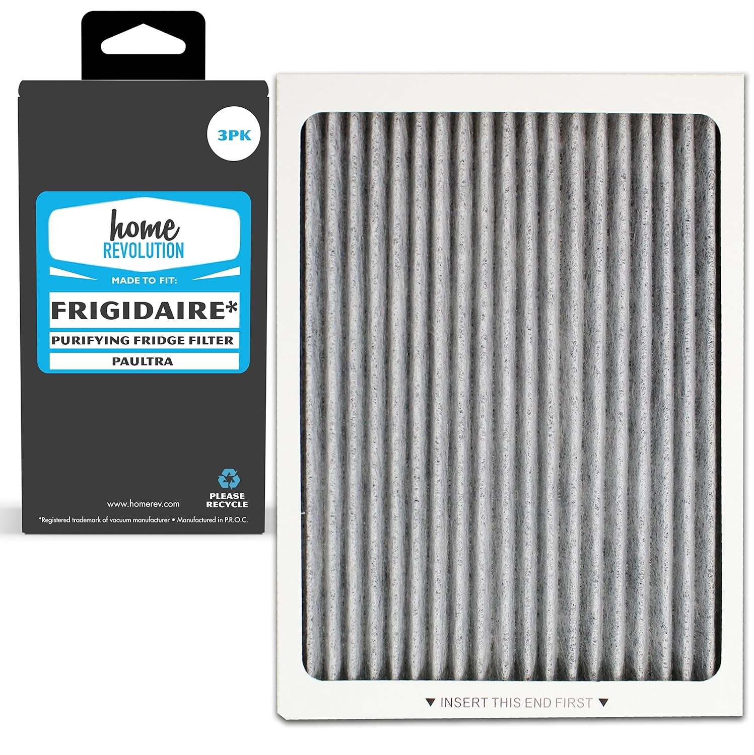 3 Home Revolution Replacement Refrigerator Air Filters, Fits Frigidaire PAULTRA Pure Air Ultra & Electrolux EAFCBF