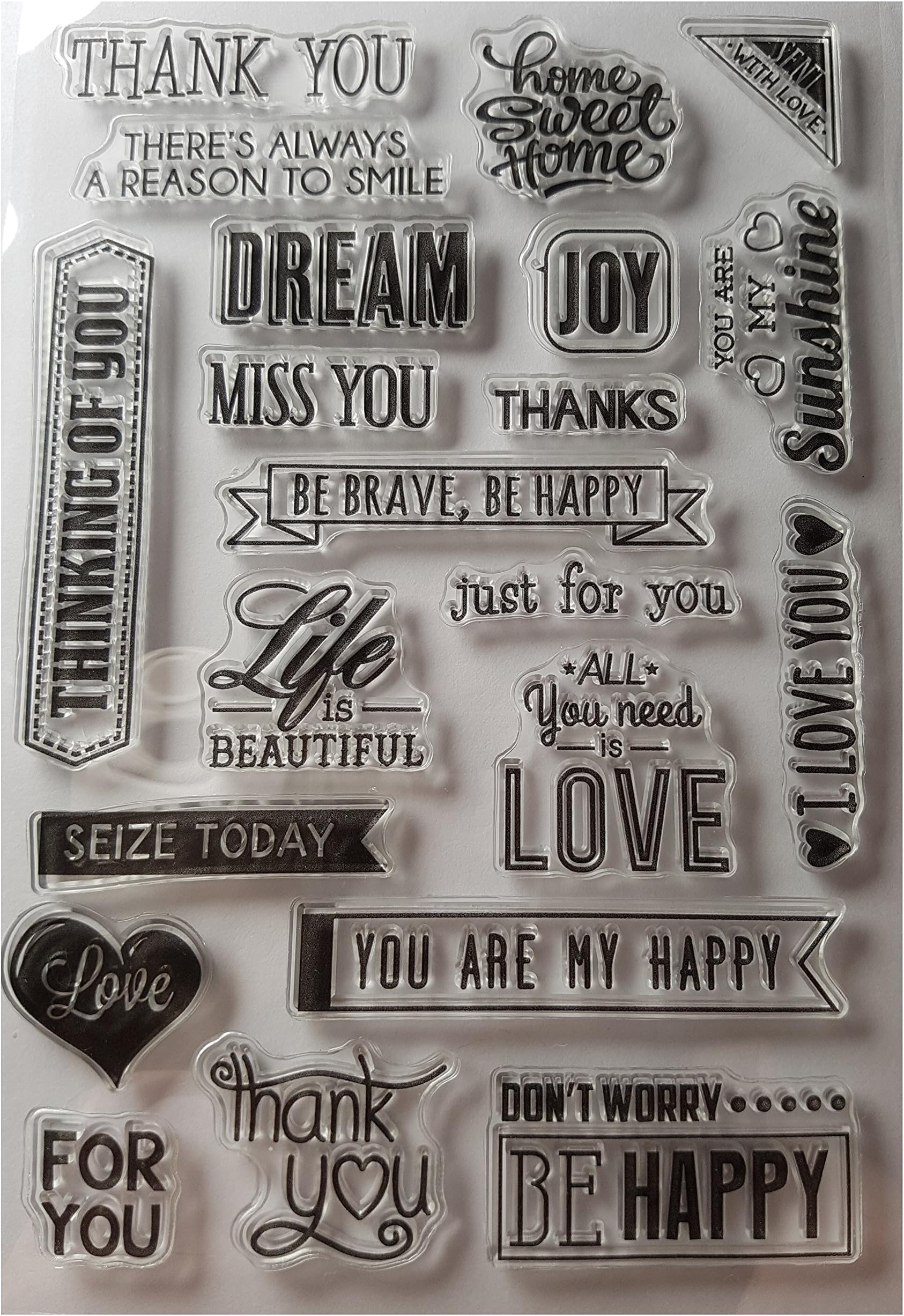 TR StampArts Clear Silicone Stamps with Friendly and Loving Phrases for Scrapbooking, Bullet Journals, Photo Albums, Card Making, Decoration and Paper Crafts (4 x 6 inches)