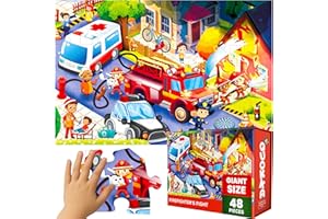 QUOKKA Giant Floor Puzzles for Kids Ages 4-6 - 2x3 Feet 48 Piece Puzzles for Toddlers 3-5 - Large Educational Kids Ages 2-4 -