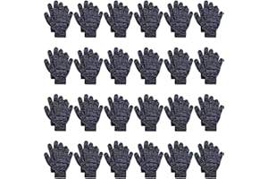 Cooraby 24 Pairs Kids Gloves Winter Magic Gloves Warm Knitted Stretchy Full Fingers Gloves