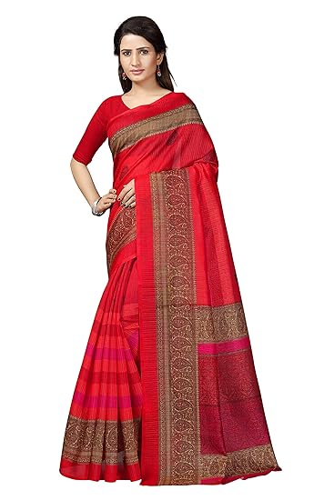 Winza Designer Womens Art Silk Saree With Blouse (ART-27-PINK_Pink)
