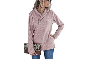 Romanstii Quarter Zip Sweatshirt for Women Fall Long Sleeve Cowl Neck Top 2025 Fashion Pullover with Pockets