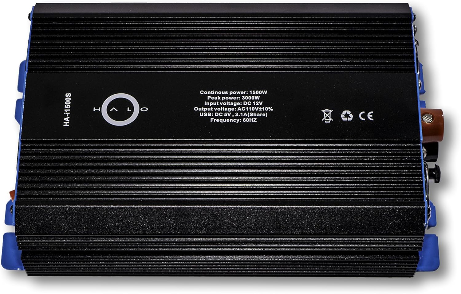Halo Automotive 1500 Watt Power Inverter 12V DC to 110V AC 3 Outlets and 2 USB Ports: Garden & Outdoor